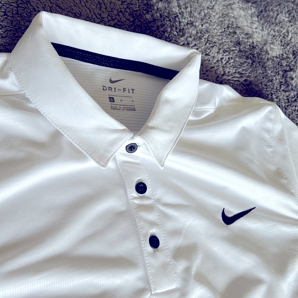 Nike Dri-Fit Golf Polo, White, Size: Large